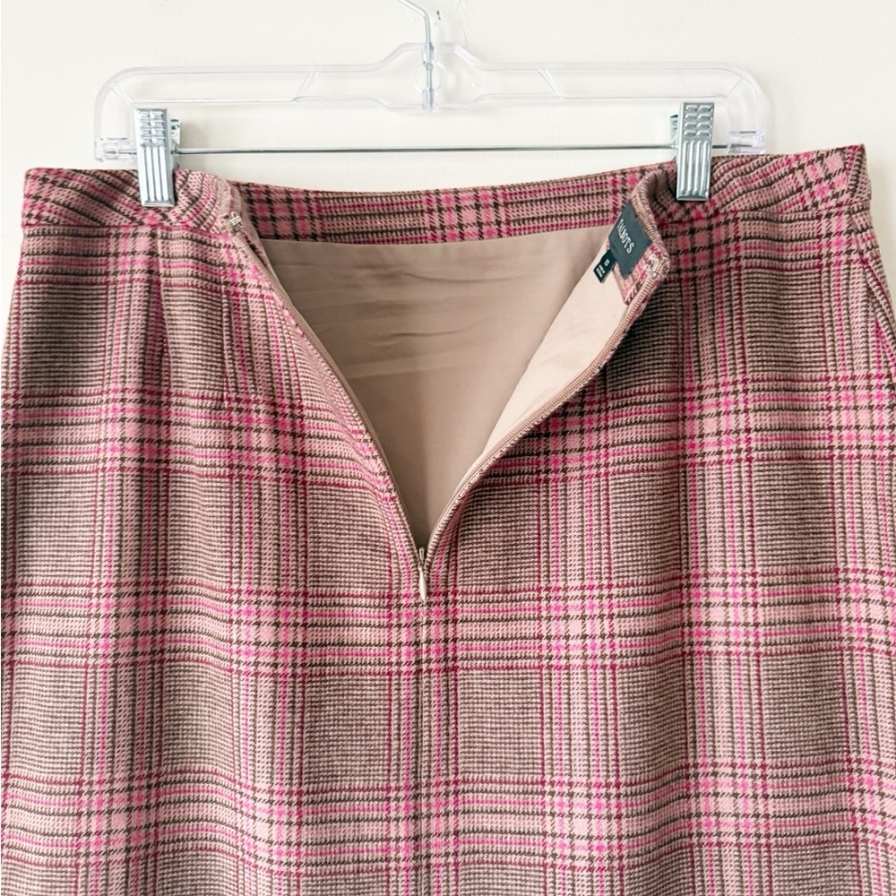 Talbots Wool Blend Glen Plaid Pencil Skirt Size 10 Classic Preppy Academia - Picture 8 of 15